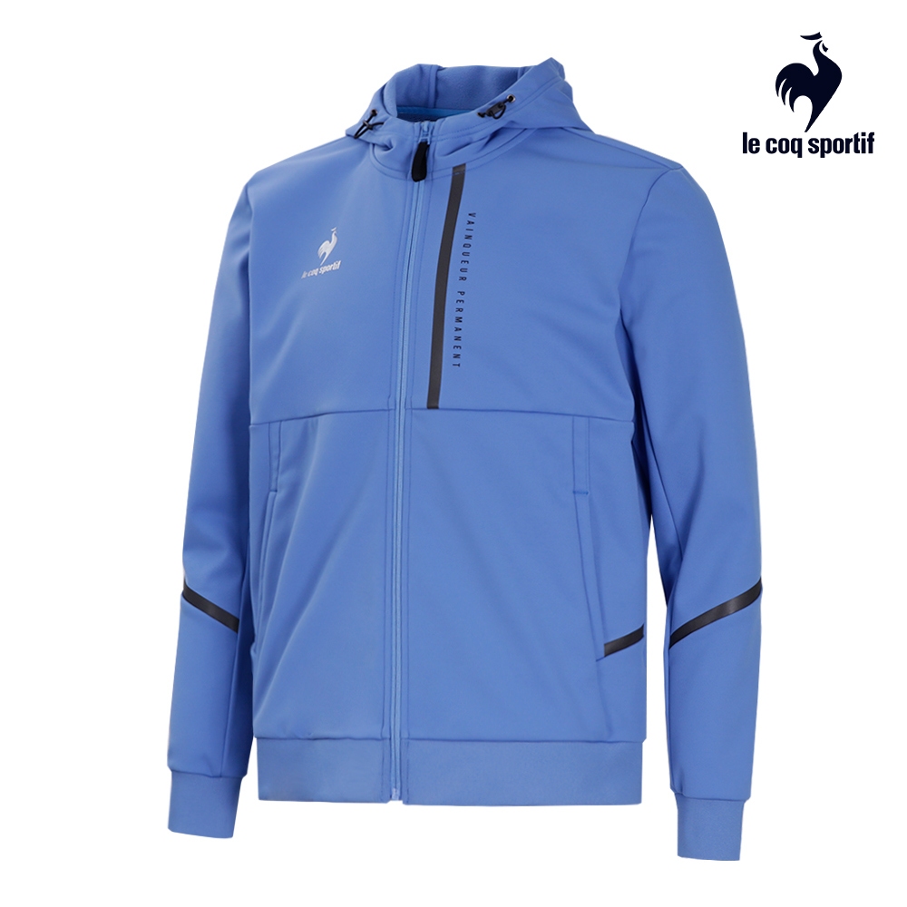 【LE COQ SPORTIF 法國公雞】防水透濕防風保暖休閒潮流連帽外套-男款-紫藍色-LWS61601