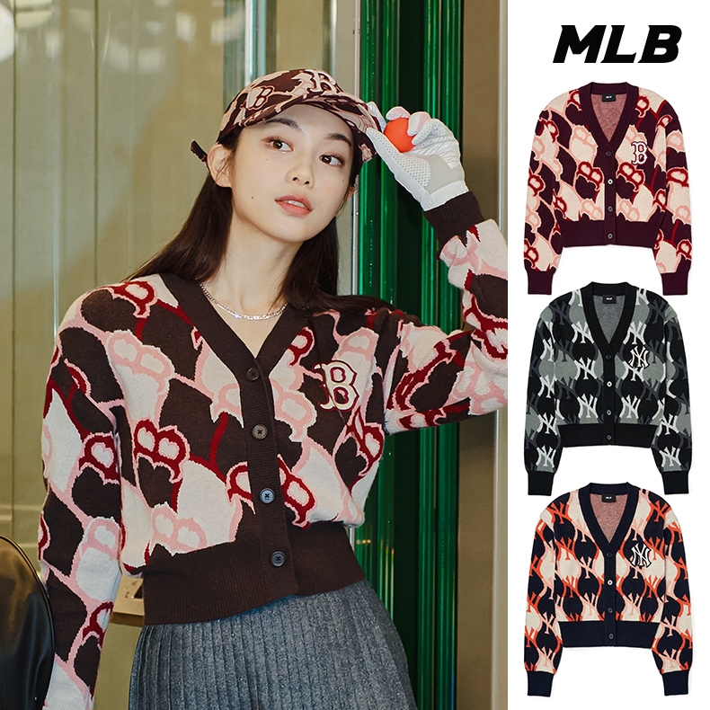 MLB 女版針織衫 MONOGRAM系列 紅襪/洋基隊 (3FKCY0124-三款任選)【官方超值優惠】