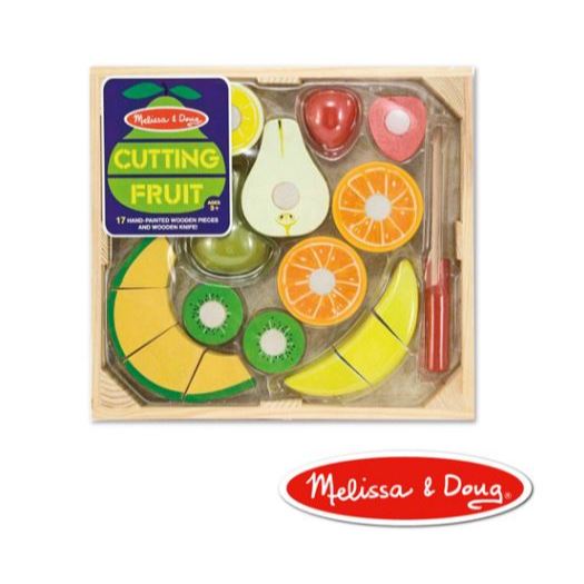 Melissa &amp; Doug 美國瑪莉莎 切水果組 | 木製玩食趣 奇異果 香蕉 酪梨 哈密瓜 萊姆 草莓 柳橙 收納盒