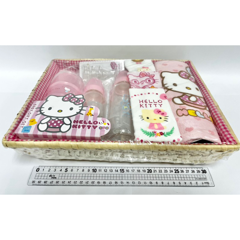 【600元均一價專區】 sanrio 三麗鷗Hello Kitty全新盒裝完整奶瓶組 奶嘴 手帕 彌月禮盒