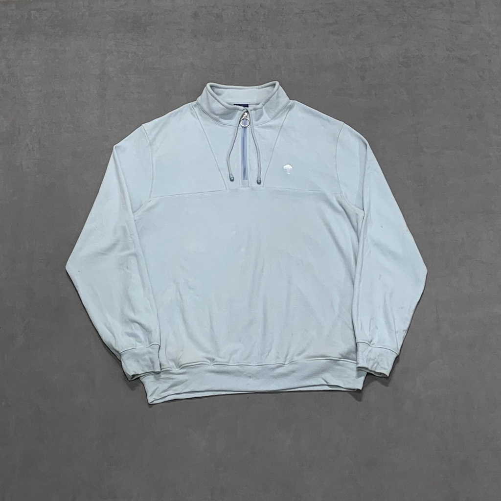 【工工買取】現貨 HELAS 1/4 Zip Sweatshirt 小高領 Skater 拉鍊衛衣 大學T