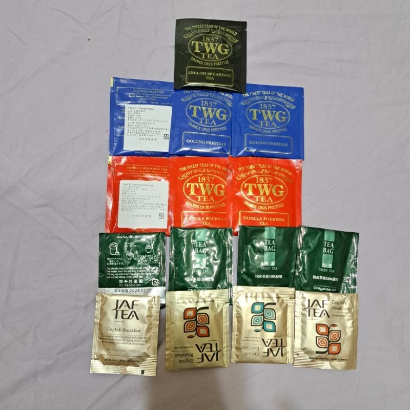 飯店的茶包TWG(7包）+TEABAG（4包）+JAFIEA（4包）共15包
