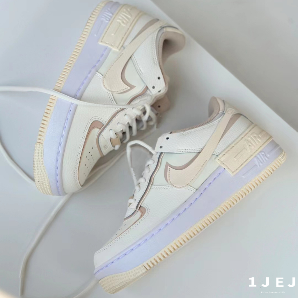 -EJ-  NIKE AIR FORCE 1 SHADOW 解構 奶茶色 奶油白 女款 白FQ6871-111