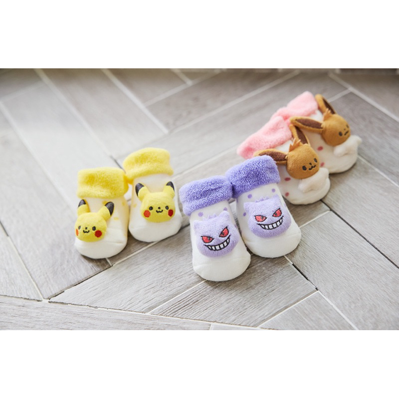 現貨🚀 寶可夢 日本 Monpoke 襪子 護腳套 皮卡丘 伊布 耿鬼 新生兒 嬰兒