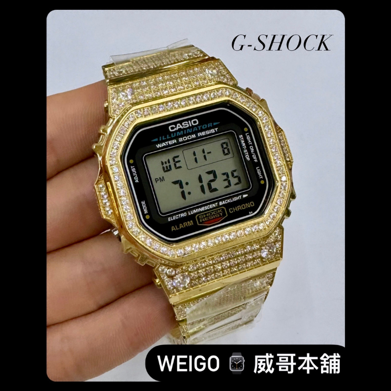 【威哥本舖】G-Shock 全新不鏽鋼改裝實品 DW-5600改裝 DW-5600E 已改含錶（金鑽款）