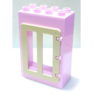 【得寶Duplo】粉紅色框 淺沙色 大門 門窗 建材 大顆粒 積木 [樂高玩家★正版LEGO]