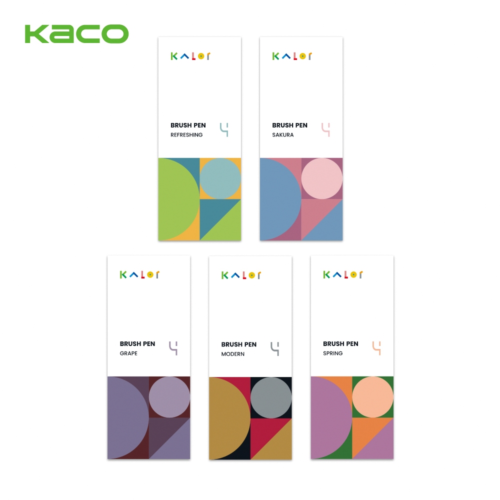 【KACO】KALOR綺采 秀麗柔繪筆4入組 (台灣現貨) 繪畫筆 練字筆 水性筆 彩繪筆 顏色筆 軟頭筆 手帳筆 畫筆