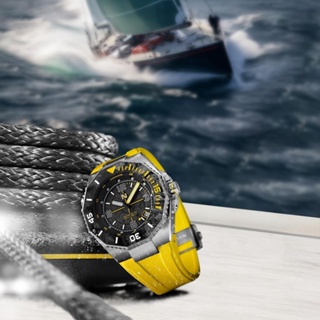 【WANgT】NSQUARE 海洋極速者 潛水Diver探索速度賽艇冒險脈動碳纖維瑞士機芯自動腕錶 NS-27.4明黃色