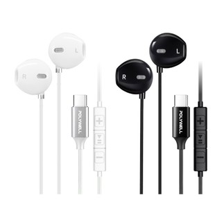 【附發票】POLYWELL Type-C 耳塞式有線耳機麥克風 DAC解碼環繞音效 可線控 安卓 iPhone16 15
