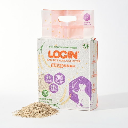 【寵物王國】澳洲洛格LOGIN 強效除臭稻殼貓砂 6L 單包 / x2包優惠組 / x6包超值組