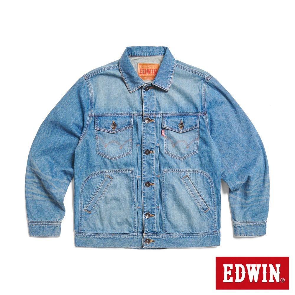 EDWIN 男款 西部式牛仔外套(拔淺藍)