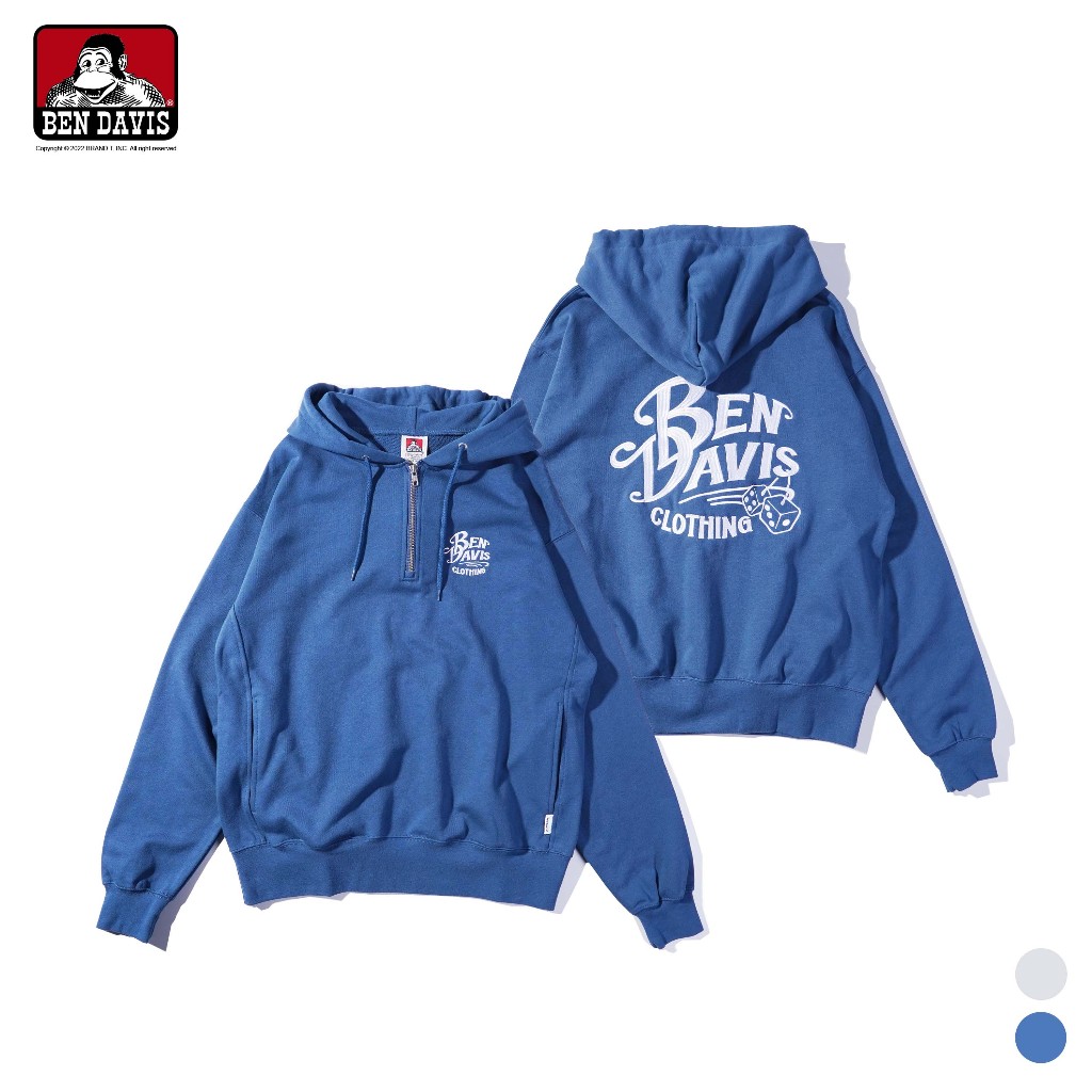 BEN DAVIS CLASSIC LOGO HALF ZIP HOODIE 刺繡骰子半門襟帽T 2色