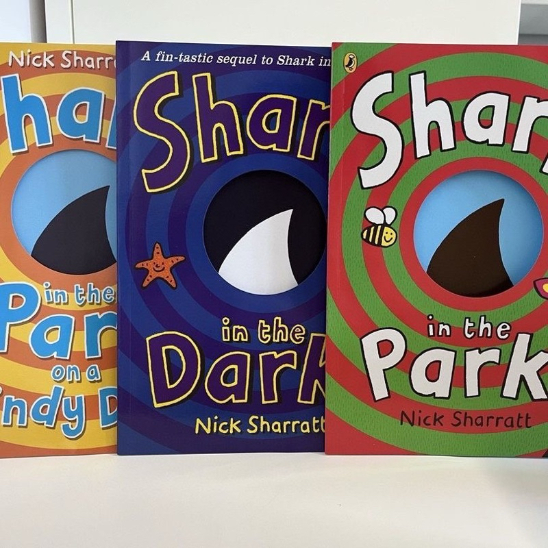 平裝大開本現貨免運Three Little Sharks 3本合集英文書