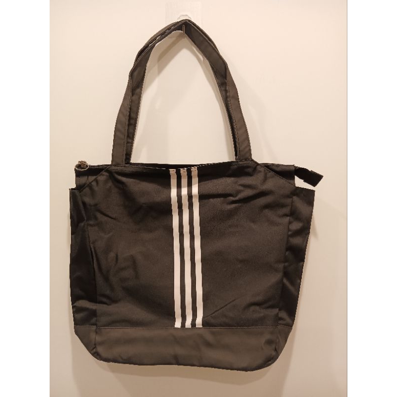 (全新) adidas愛迪達黑色肩背包 運動包 購物袋 手提袋 側背包 環保袋