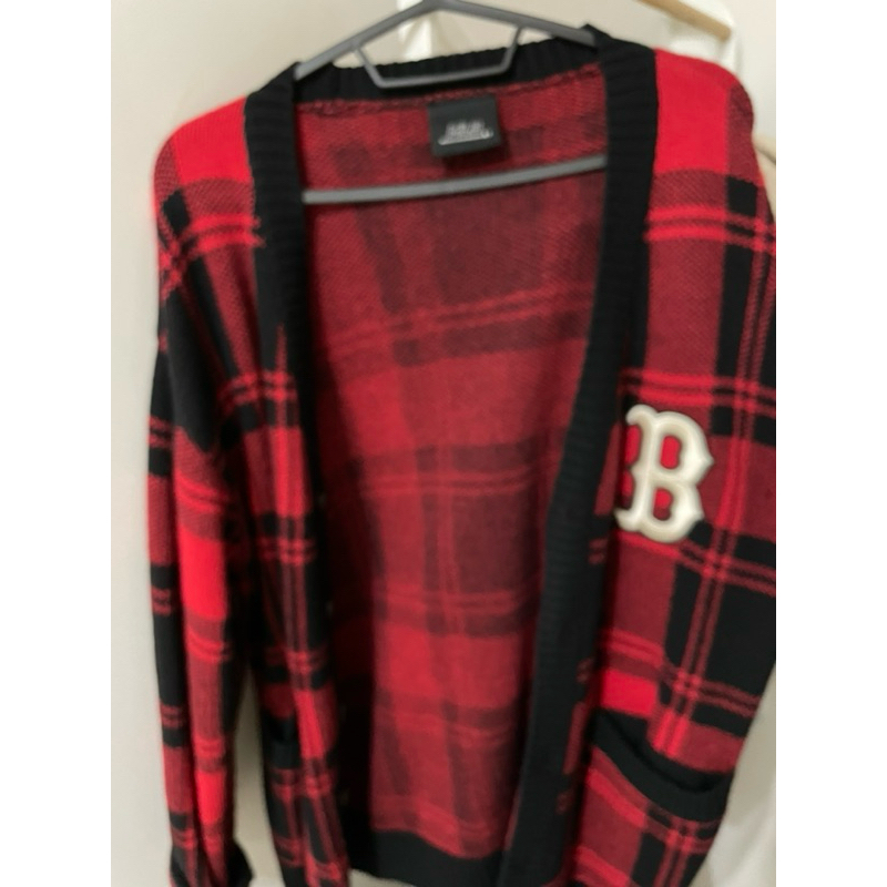MLB紅色針織外套（近九成新）