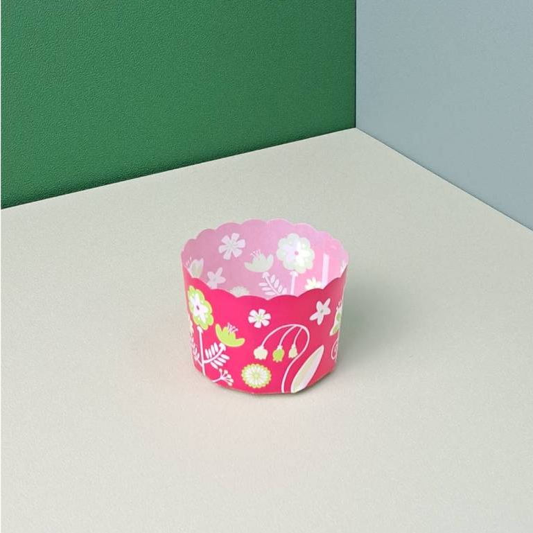 【烘焙用具】日本製 質感波浪烘烤紙杯-花漾櫻桃紅 杯子蛋糕 蛋糕杯 蛋糕模 可超取