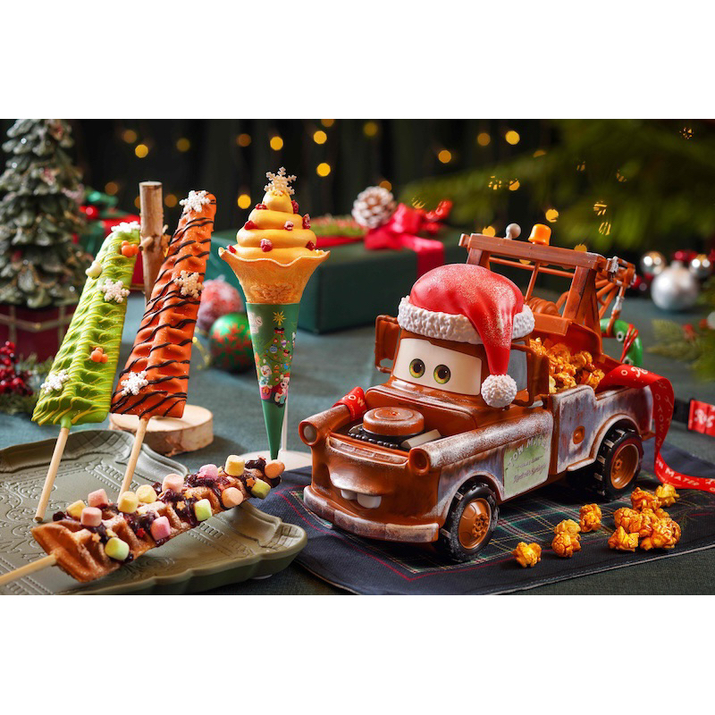 現貨 連線 代購 香港迪士尼 全新 背帶 爆米花桶 聖誕節限定 汽車總動員 拖線 超級可愛 超級精緻