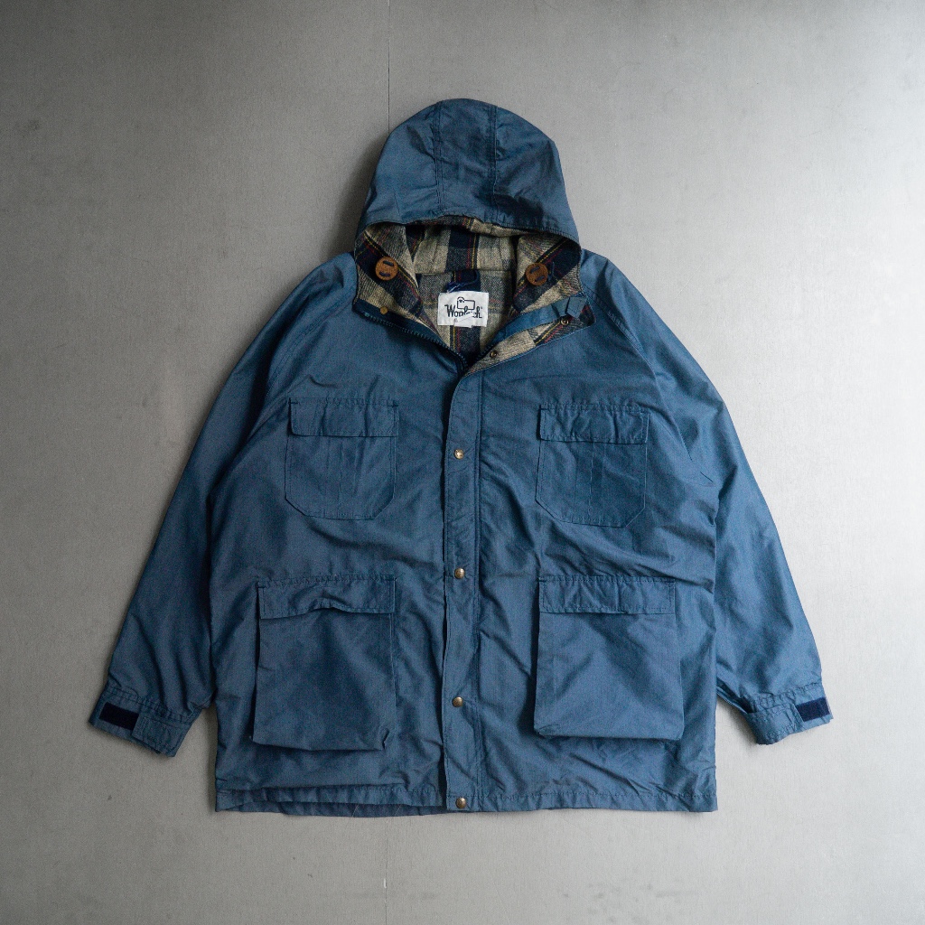 《白木11》 70-80S WOOLRICH MOUNTAIN PARKA 美國製 淺藍 尼龍 登山 戶外 風衣 外套