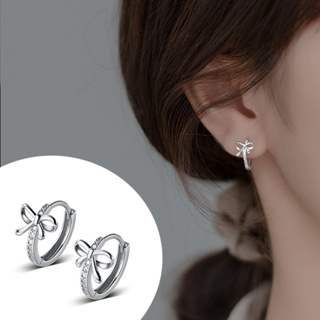 《現貨》韓國東大門s925純銀 蝴蝶結純銀耳扣 純銀耳環 銀飾 耳飾 耳扣式耳環