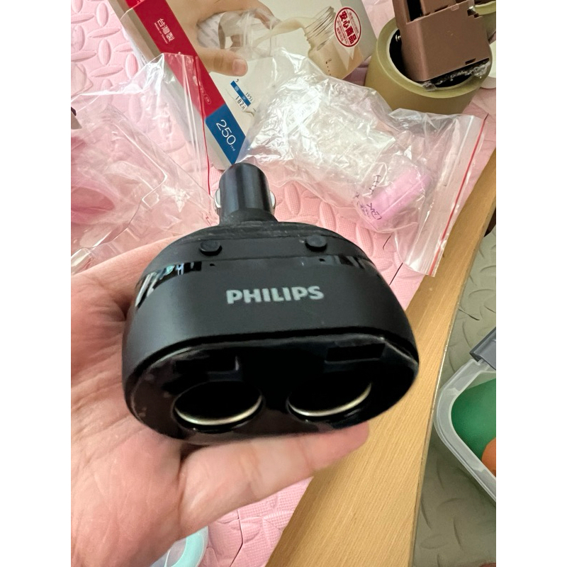 PHILIPS 飛利浦 一轉二USB雙車充 車用充電器  點煙器 原廠正品DLP3521N