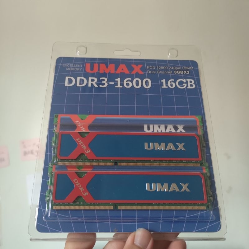 [RAM] 桌上型記憶體 UMAX DDR3 1600 16G(8GBx2)雙通道含散熱片