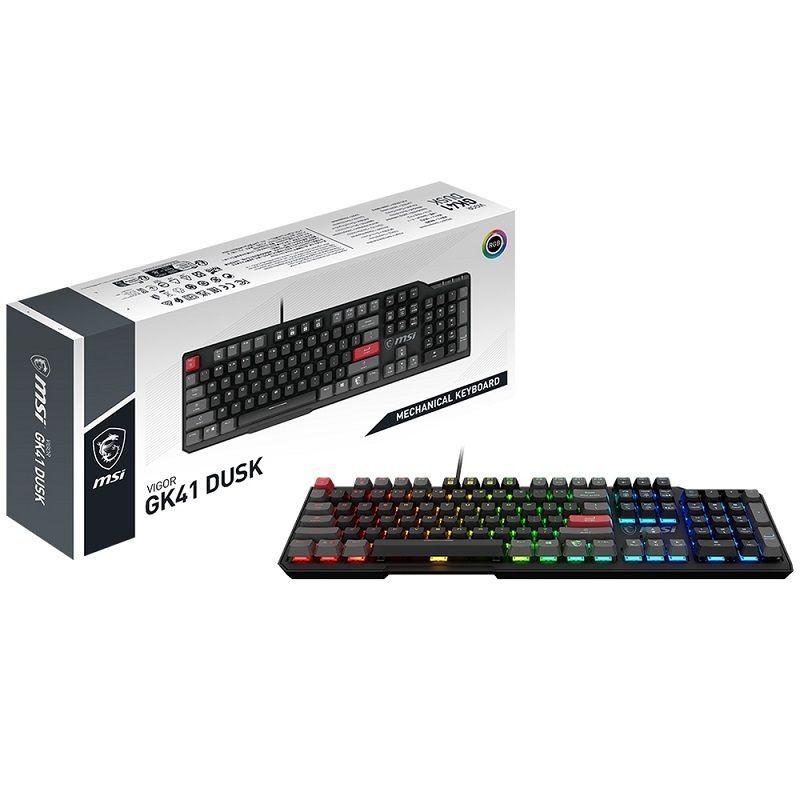 MSI 微星 Vigor GK41 DUSK 紅軸 RGB 機械式電競鍵盤