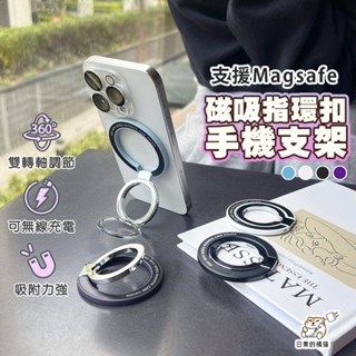 【日青🔥磁吸支架】適用Magsafe 磁吸指環扣背貼手機架 旋轉折疊迷你磁吸背貼手機架 背貼支架 隱形手機支架