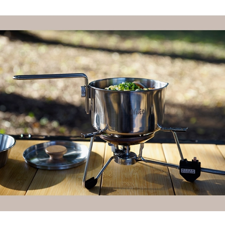 NTD96 努特NUIT 霍夫曼304不鏽鋼鍋1L 不鏽鋼湯鍋 個人鍋 摺疊鍋 泡麵鍋 可瀝水 露營 戶外 野餐