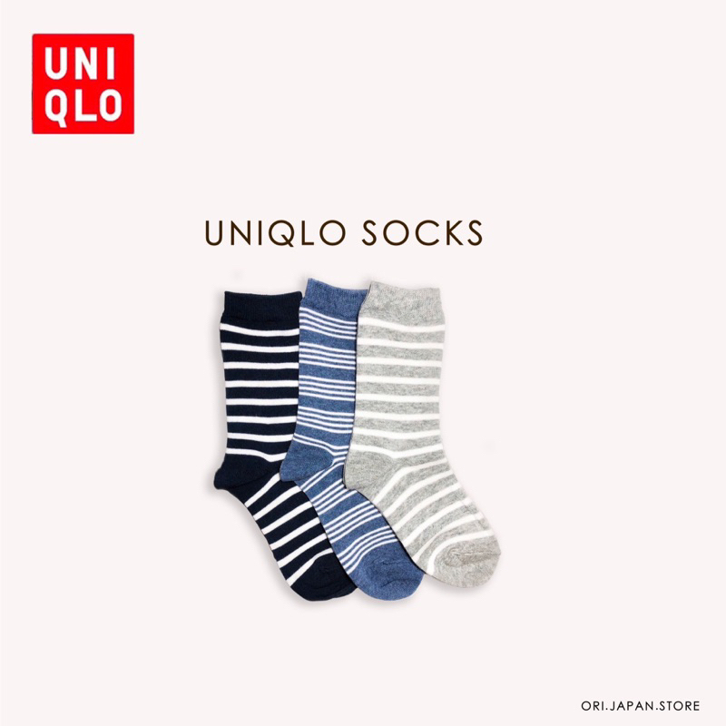 日本UNIQLO 棉質條紋襪 三雙199元 舒適材質 20-24cm 成年女性及兒童可穿 支撐足弓設計 最後一組