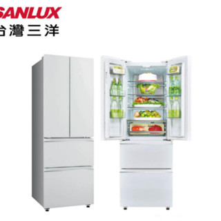 SANLUX臺灣三洋SR-V320DF 312公升四門琉璃白變頻冰箱