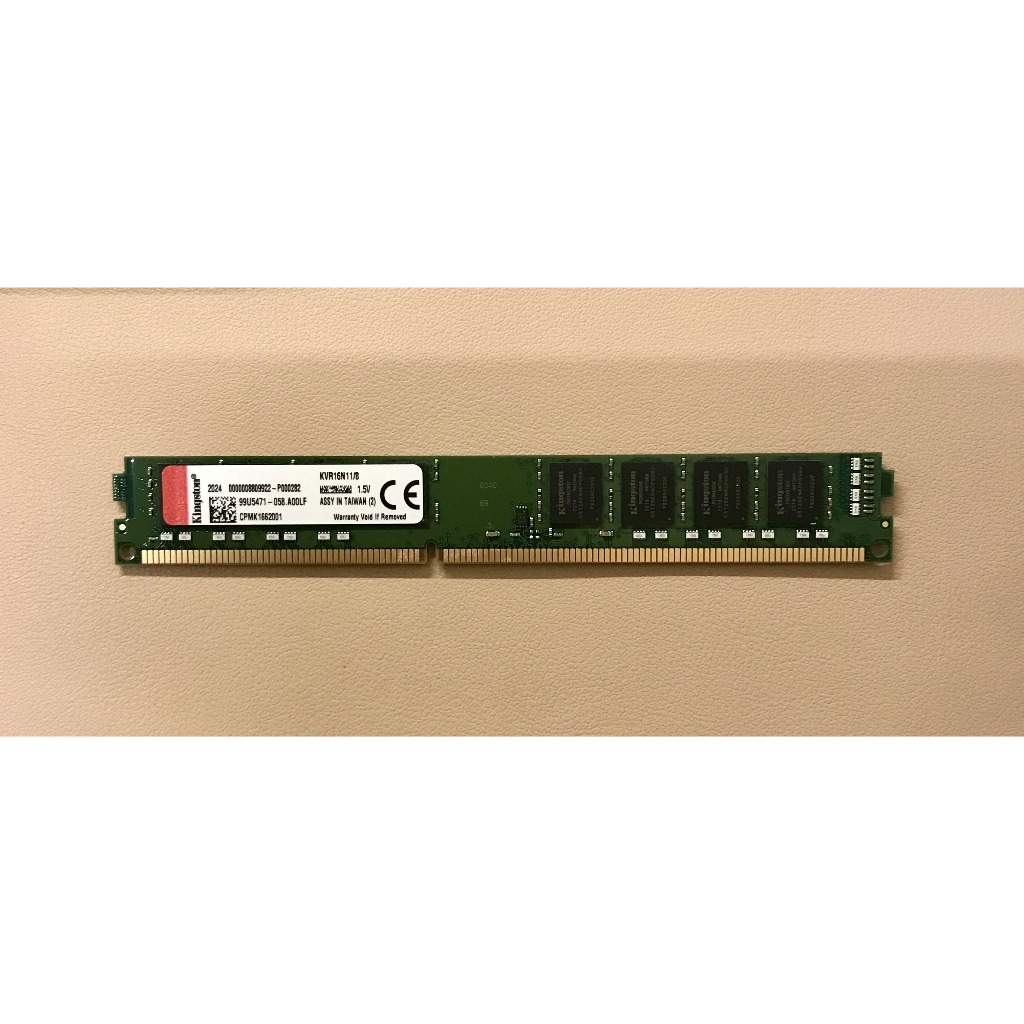 二手 Kingston 金士頓 DDR3-1600 8G 桌上型記憶體 窄版