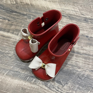 【七成新 蝴蝶結需自行修理】mini Melissa 巴西香香鞋雨鞋 雨靴 US8 適合2-3歲