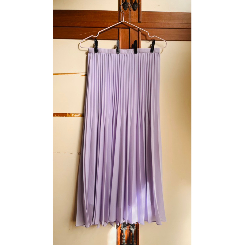 Uniqlo 紫色百褶長裙