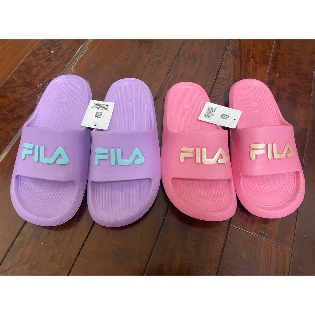 FILA拖鞋 防水 一體成型 中大童 粉色2S432W551  紫色2S824W993 尺寸23