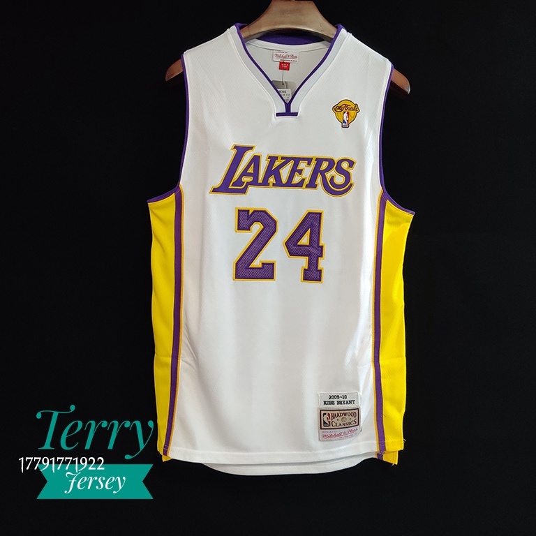 TerryJersey M&amp;N 湖人 Kobe Bryant 09~10賽季 季後賽款 Au 刺繡 電繡 NBA 球衣