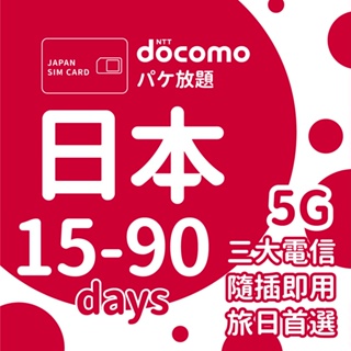 【日本原生高速卡】日本長天數網卡 4G 5G 上網吃到飽 docomo 沖繩 北海道 日本sim卡 日本上網 日本網路卡