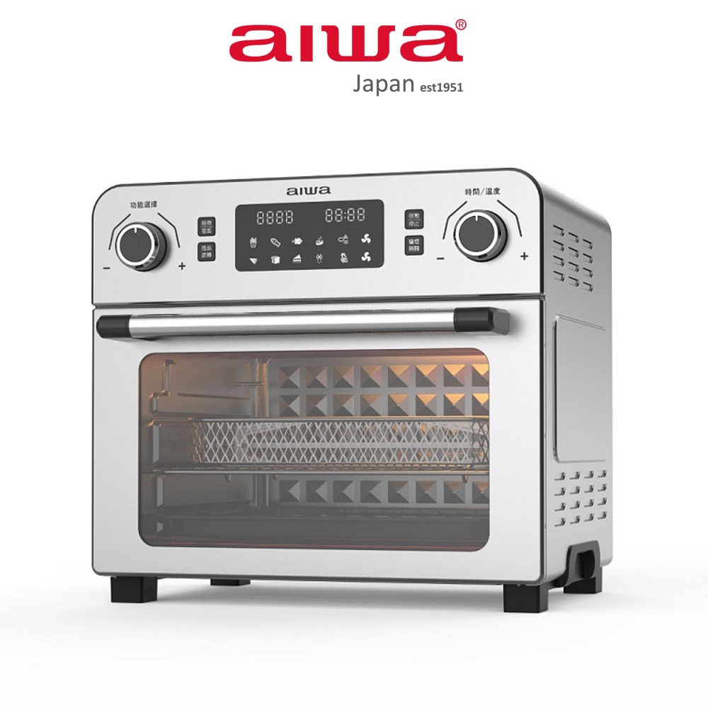 AIWA 愛華 23L 多功能氣炸烤箱 AF023T (黑/銀 2 色)