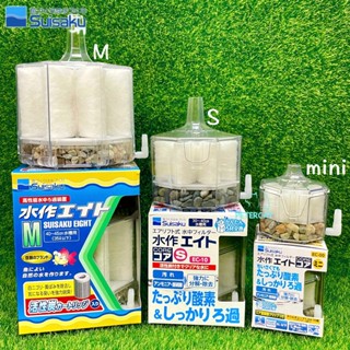 現貨【彼得貓水族】日本水作 內建空氣過濾器 S.M.MINI 水妖精 過濾器 濾材 白棉 活性碳濾心 Suisaku