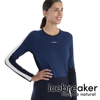 【icebreaker】Sonebula 女圓領長袖上衣 GT200『藍/深藍』0A56SX