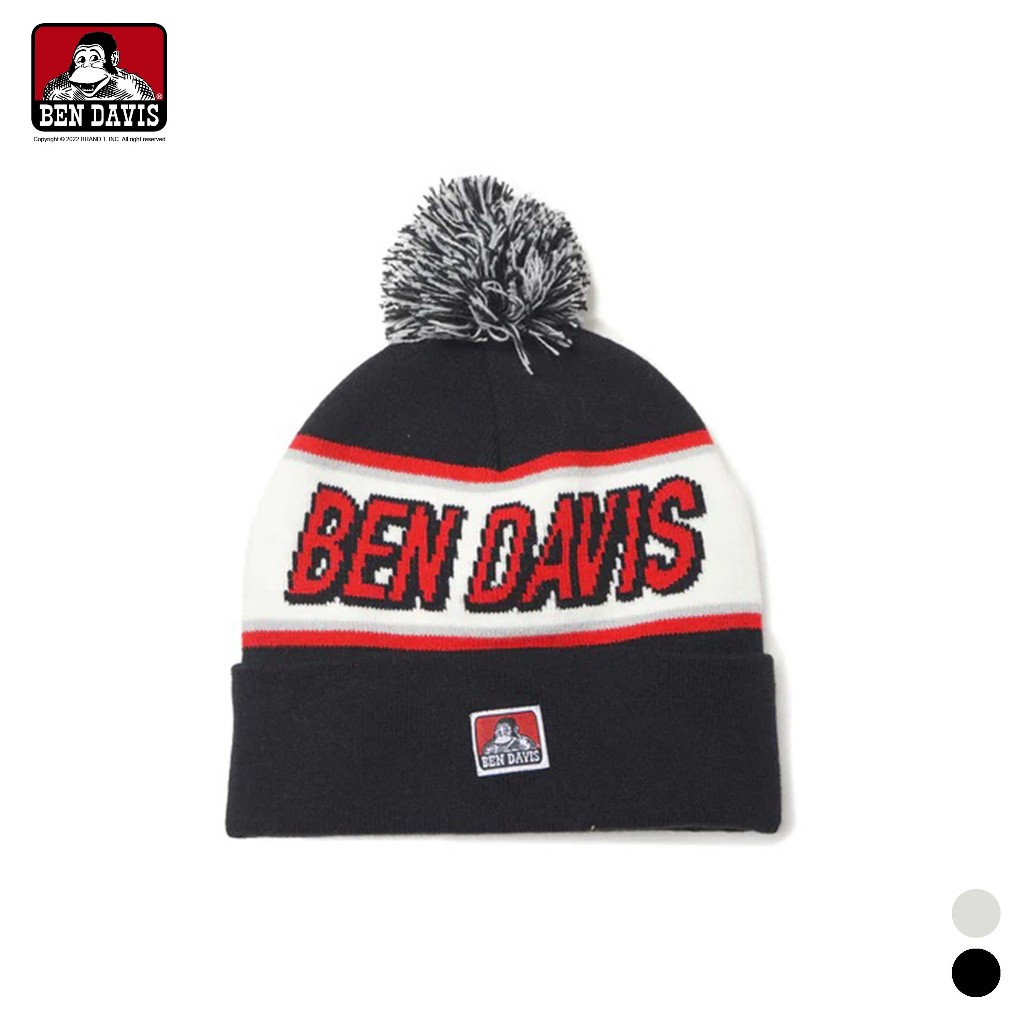 BEN DAVIS LOGO KNIT CAP 美式字體毛球毛帽 2色