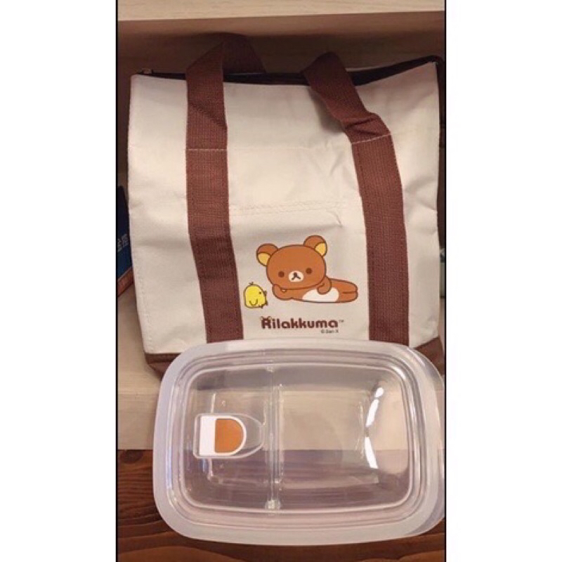 Rilakkuma 🐻拉拉熊保溫袋/保冷袋+玻璃分隔保鮮盒