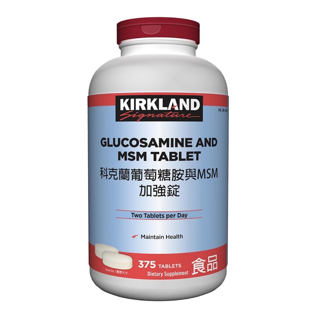 【Costco代購】Kirkland Signature 科克蘭 葡萄糖胺與MSM加強錠 375錠【茉莉Costco代購