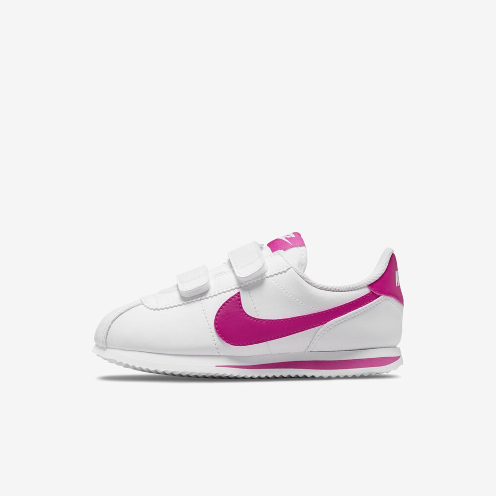 NIKE CORTEZ BASIC SL PSV 白桃紅 魔鬼氈 皮革 休閒 阿甘鞋 中童鞋【904767-109】