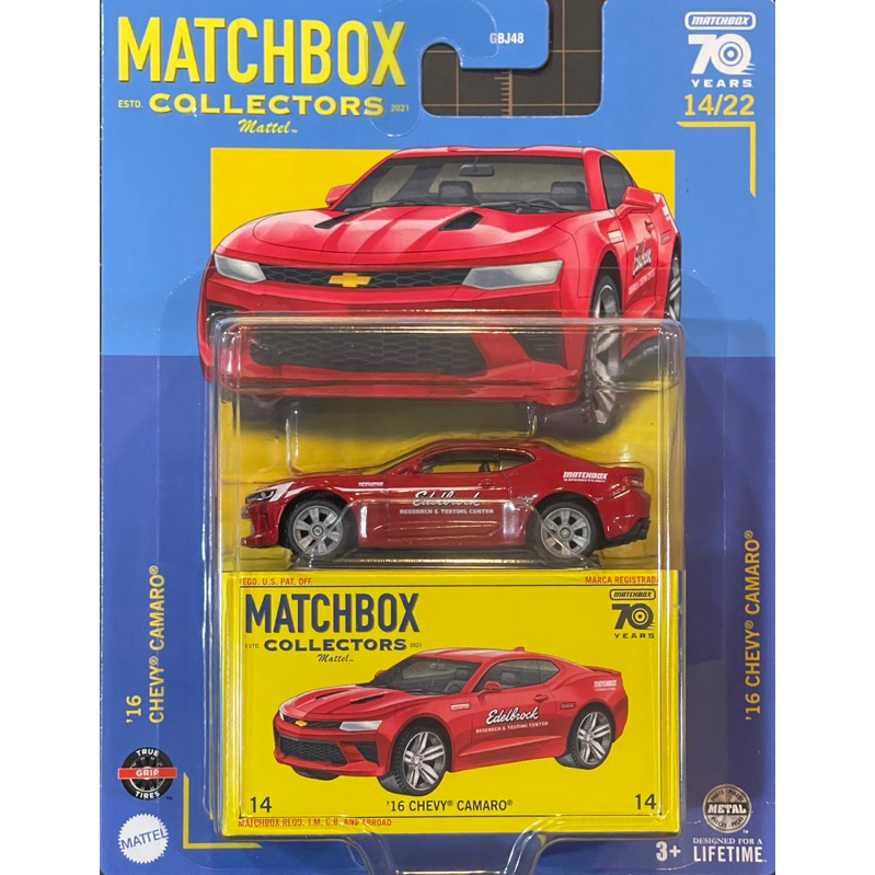 美泰matchbox火柴盒 膠胎 MBX COLLECTORS 科邁羅 16 CHEVY CAMARO 雙門 跑車
