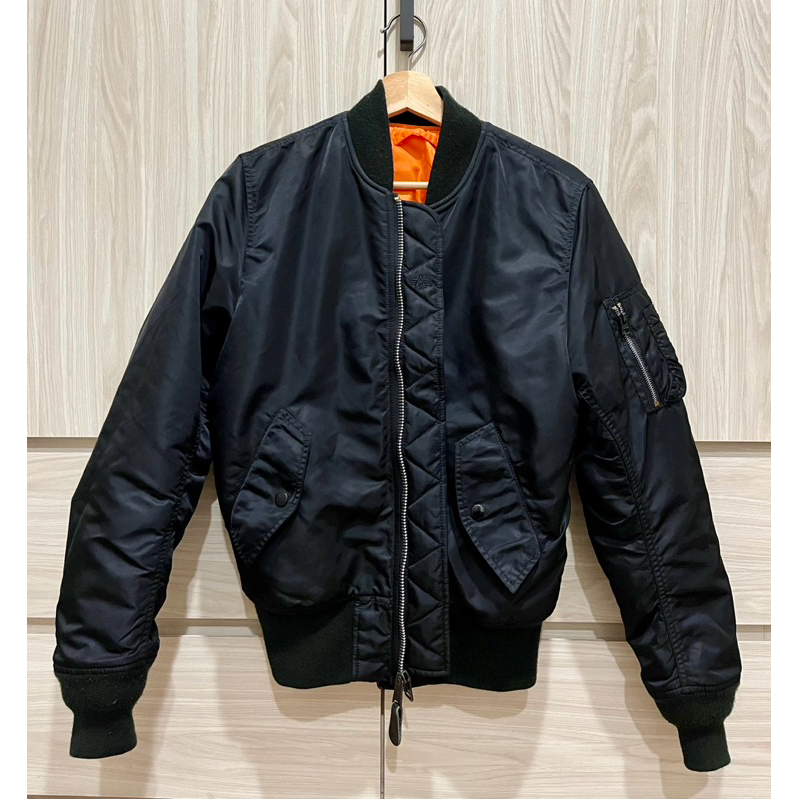 alpha industries  日版 經典空軍外套MA-1鋪棉外套 防風防潑水 黑色  XS 小尺碼