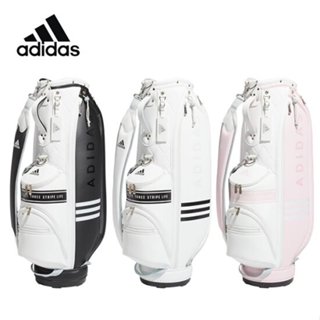 【Luxury】ADIDAS 愛迪達 日本限定高爾夫球袋 皮革球袋 球桿分隔 golf 黑白 粉 白 高爾夫配件訓練品