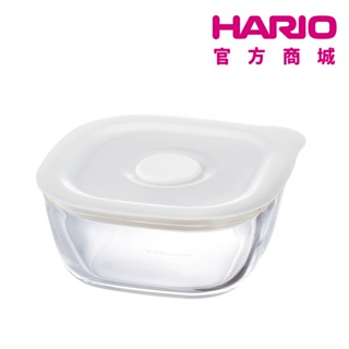 【HARIO】角形白色玻璃密封保鮮盒600 KSTM-60-TW【HARIO官方商城】