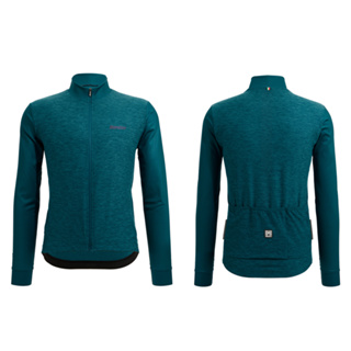 [曾都督] Santini Colore Puro Thermal Jersey 長袖保暖車衣-藍綠色
