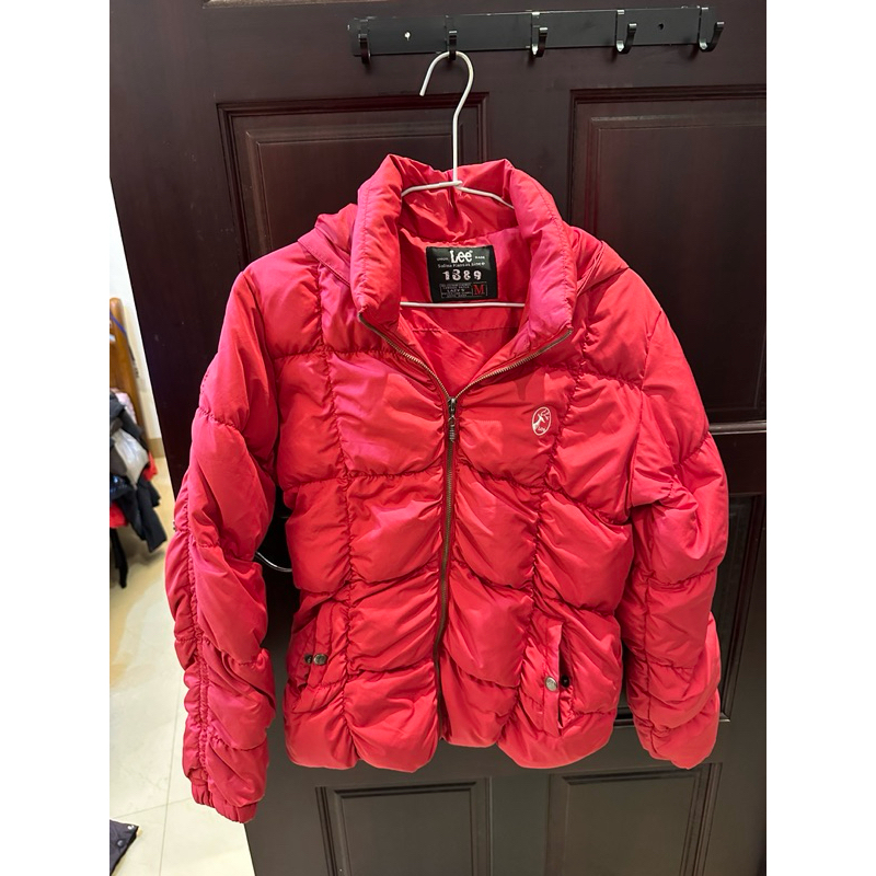 【女裝美品】Lee 粉紅色羽絨外套 羽絨大衣 冬季穿搭 保暖必備 M號