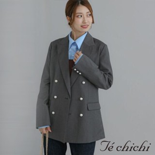 Te chichi 特色珍珠鈕扣翻領西裝外套(FC37L0Y0380)